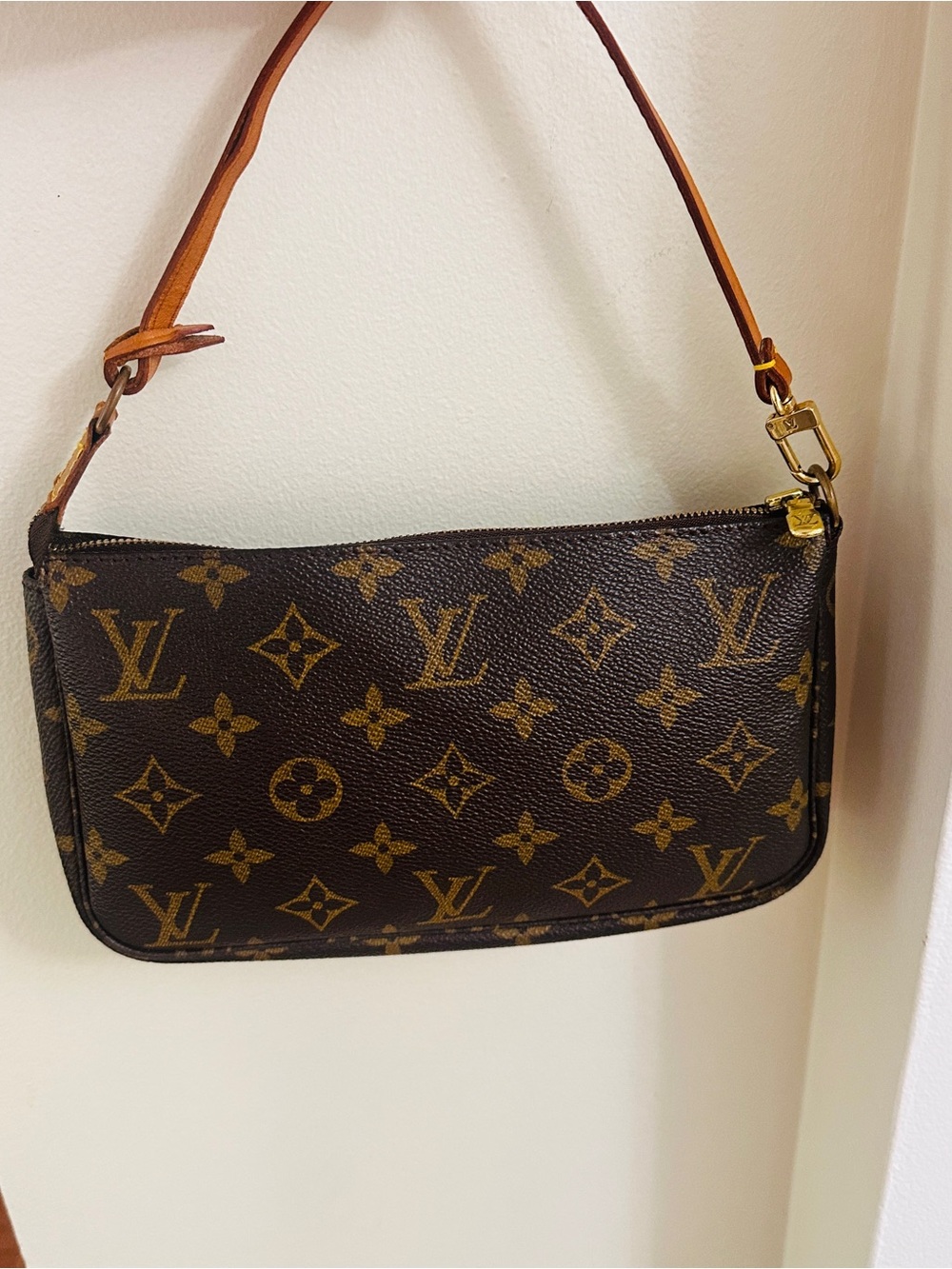 Louis Vuitton Monogram Canvas Mini Pochette in Brown and Tan